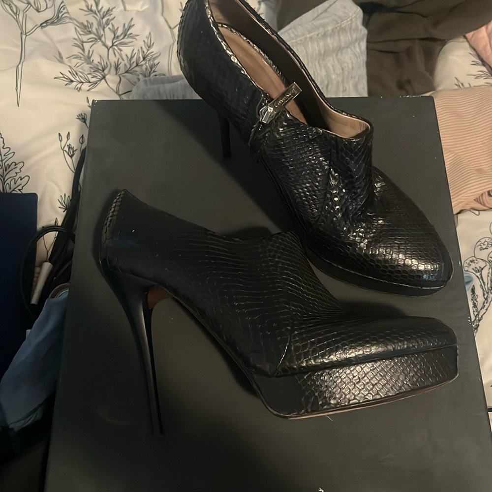 Calvin Klein Collection Python Pencil Heel Booties - image 1
